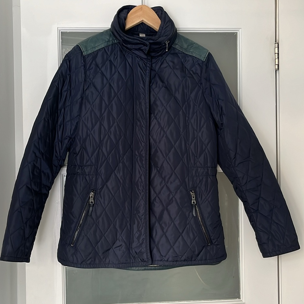 COACH navy blue quilted jacket, size medium